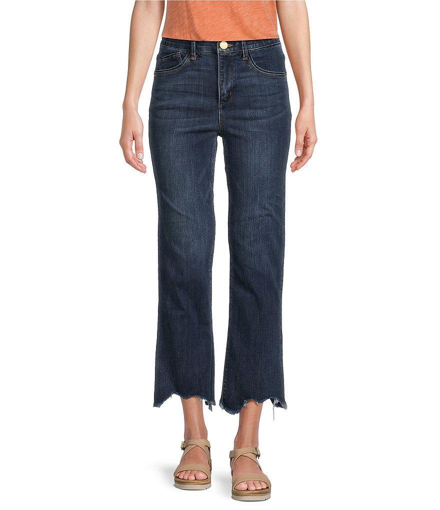 Democracy #double;Ab#double;Solution® Skyrise Barely Boot Leg Scallop Fray Hem Crop Jeans Product Image