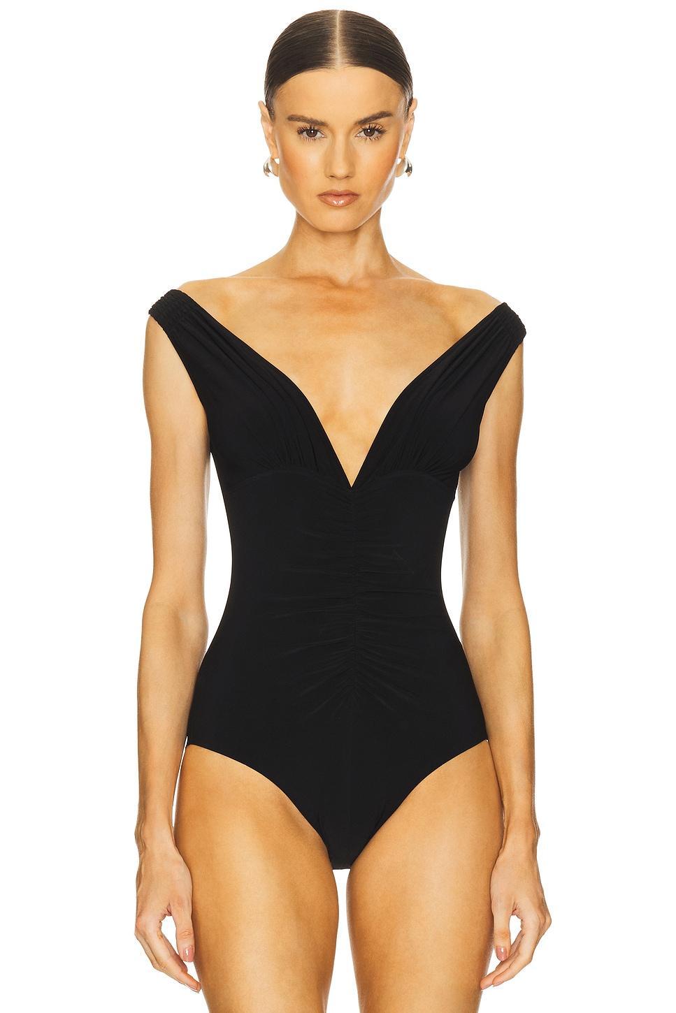 Tara Shirred Front Mio Bodysuit Norma Kamali Product Image