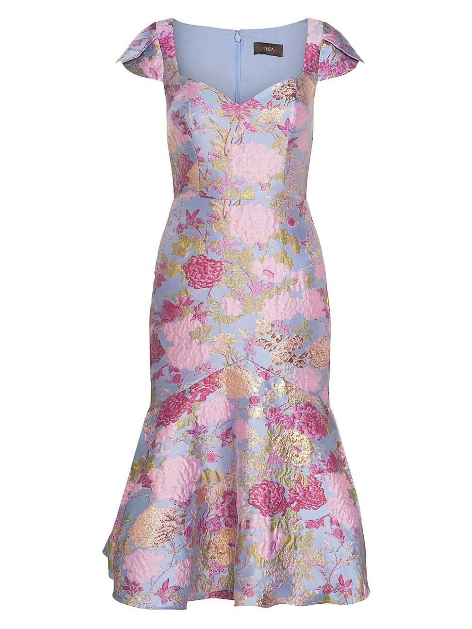 Womens Logen Floral Jacquard Cocktail Dress Product Image