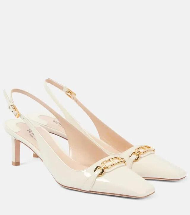 TOM FORD Slingback-pumps Whitney Aus Lackleder In Neutrals Product Image