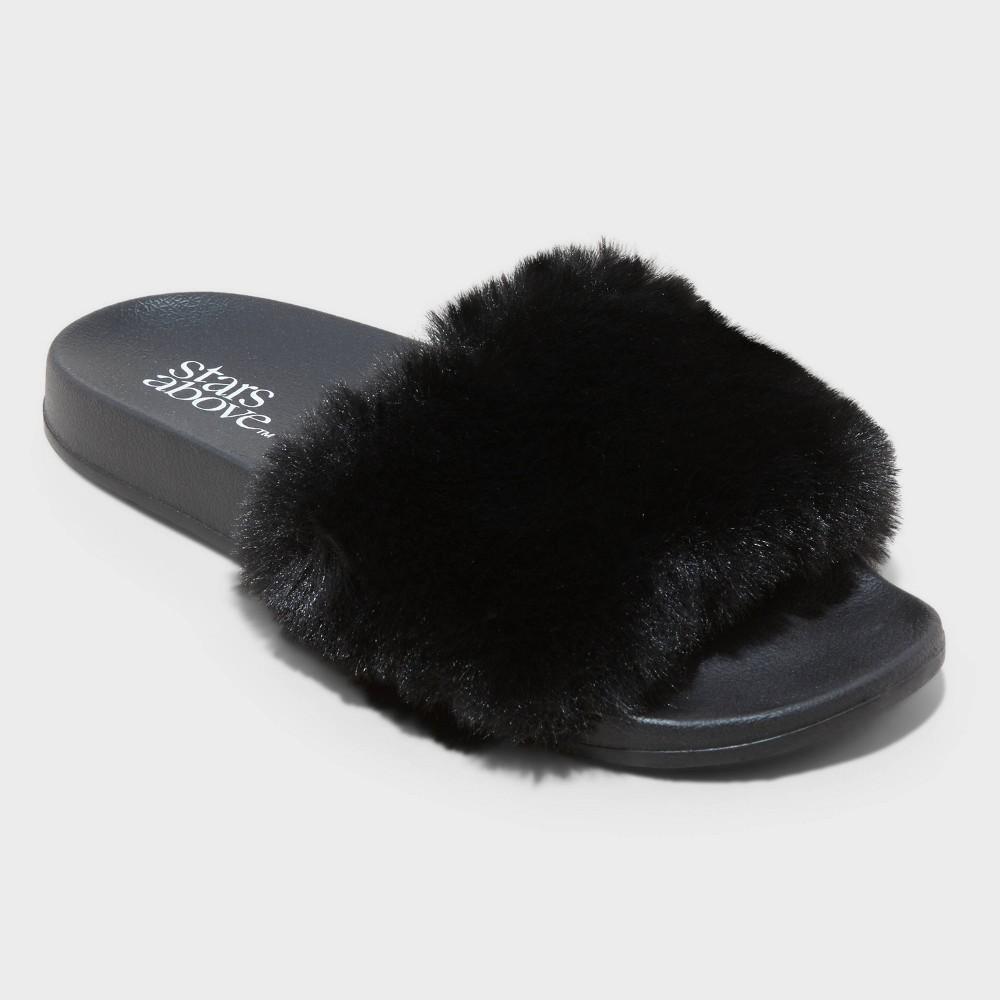 Womens Anika Single Band Slide Slippers - Stars Above Black Product Image