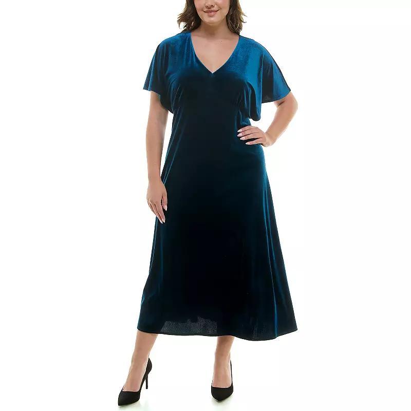 Plus Size Taylor Dolman Sleeve Stretch Velvet Dress, Womens Product Image