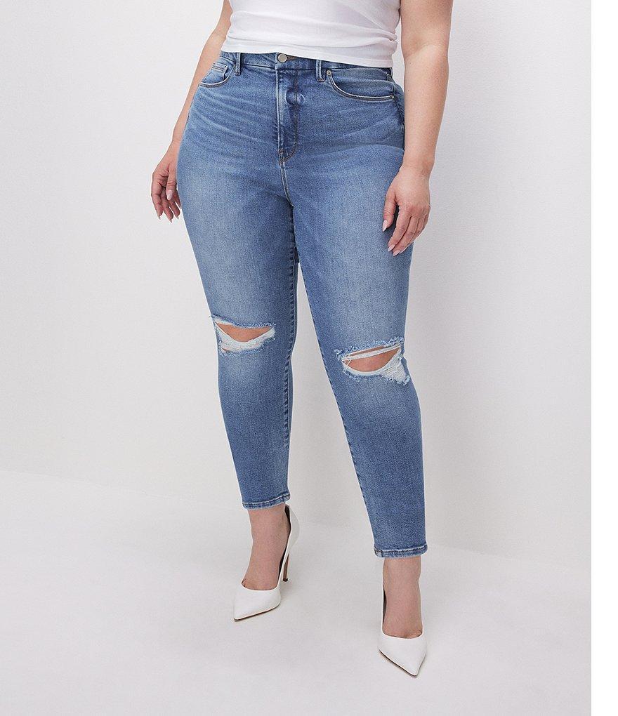 Good American Plus Good Legs Skinny Crop Deep V Jeans Product Image