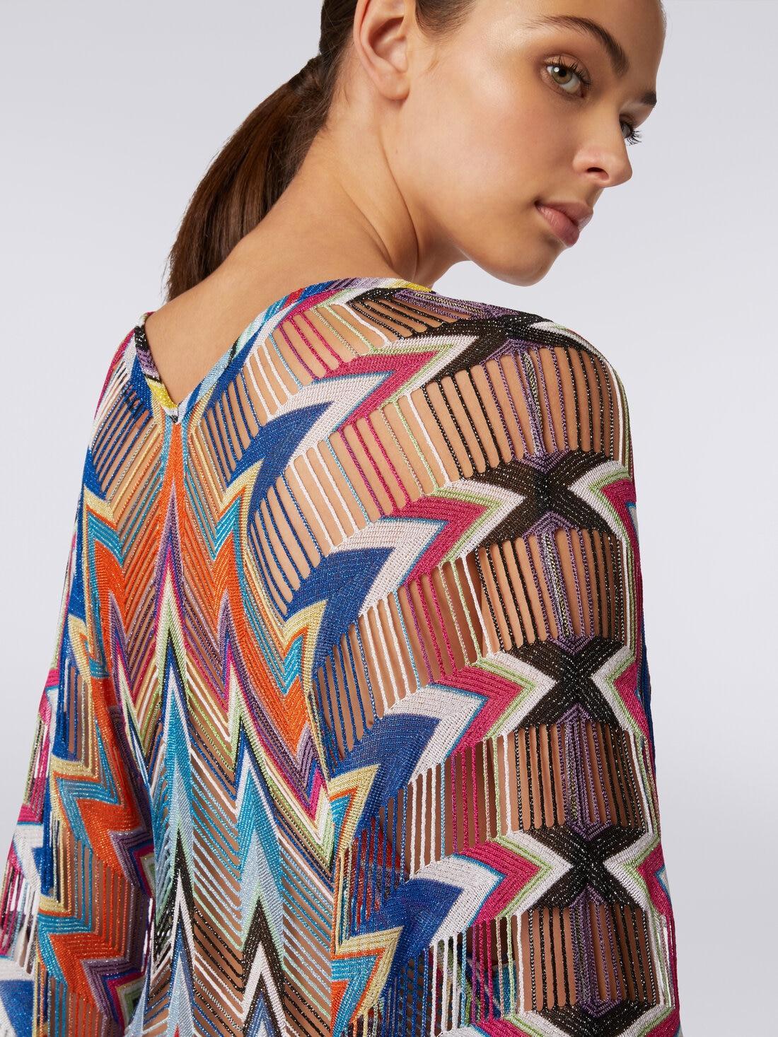 Fringed long cover-up kaftan with lurex Multicoloured | Missoni Product Image