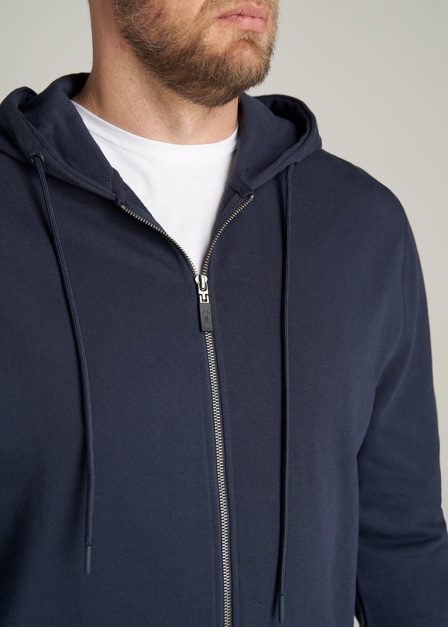 Wearever French Terry Full-Zip Men's Tall Hoodie in Navy Male Product Image