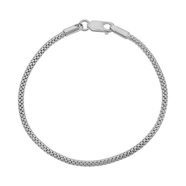 Jordan Blue Sterling Silver Popcorn Chain Bracelet, Womens Grey Product Image