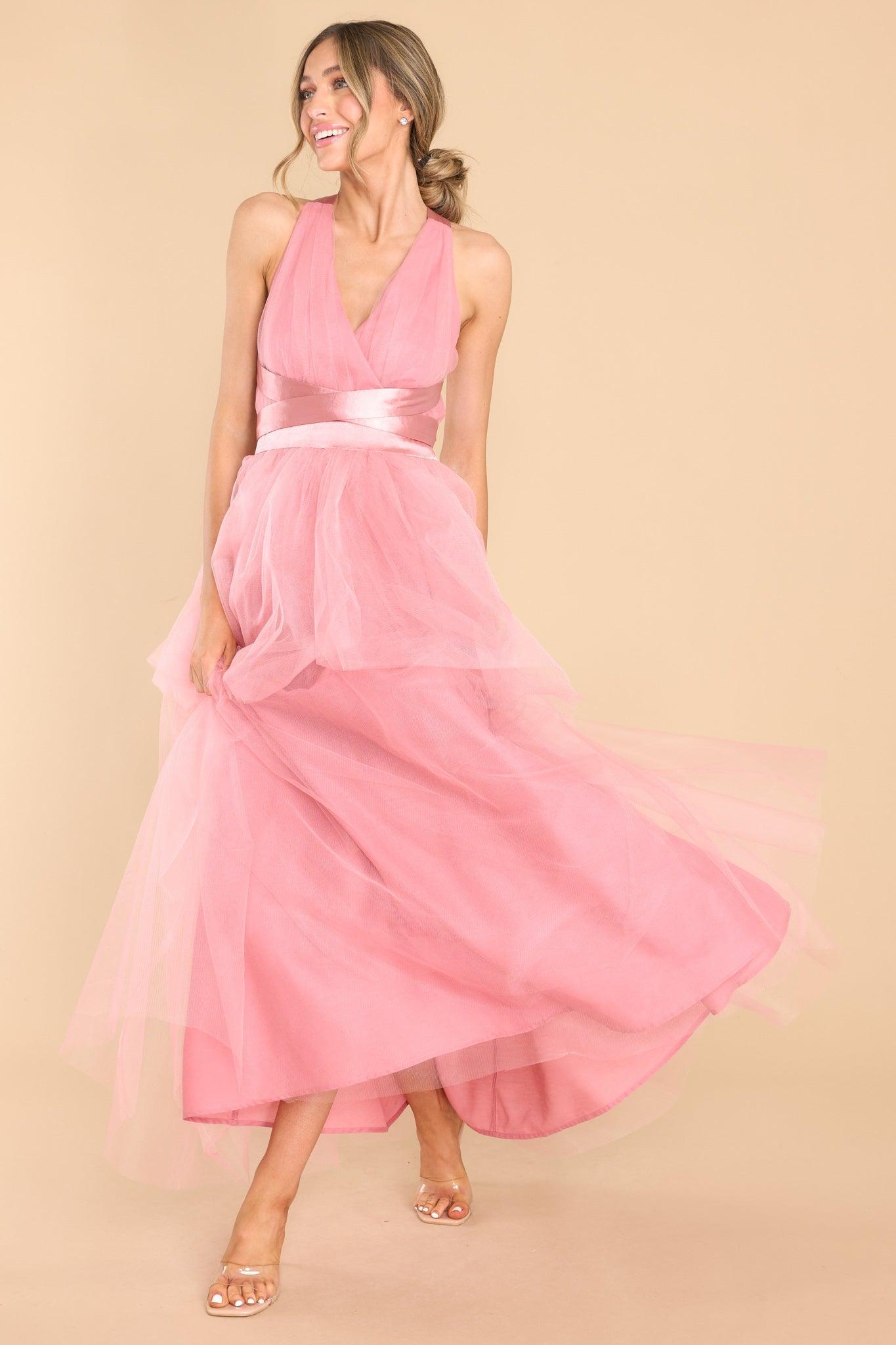 Aura Graceful Movements Rose Maxi Dress Pink Product Image