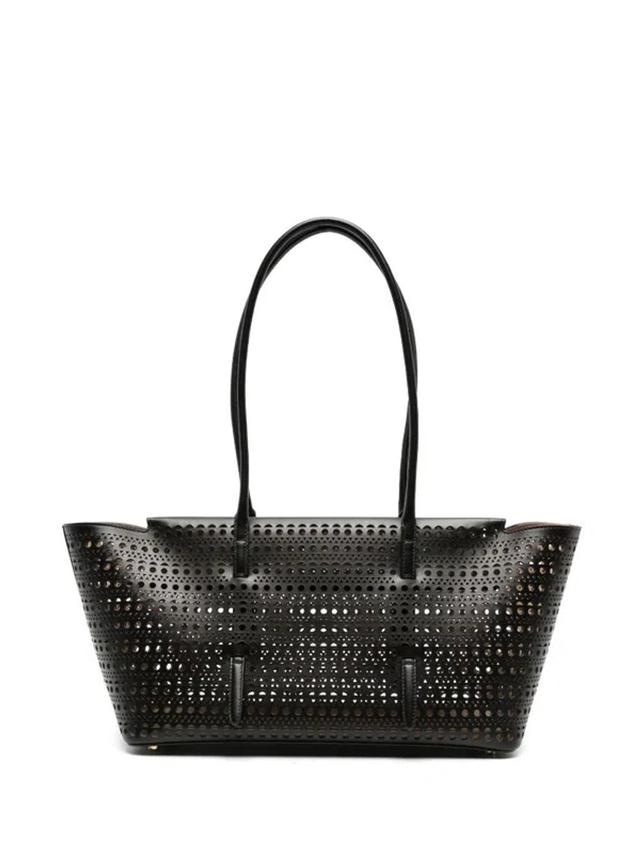 ALAÏA Neo Mina 32 Vienne Leather Tote In Black Product Image