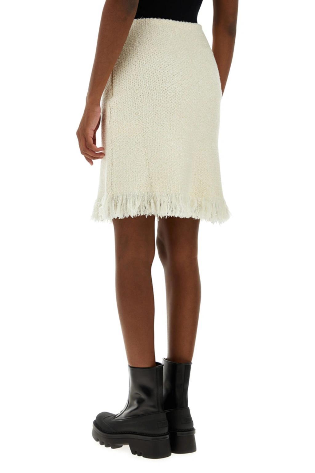 Flared Mini Skirt In White Product Image