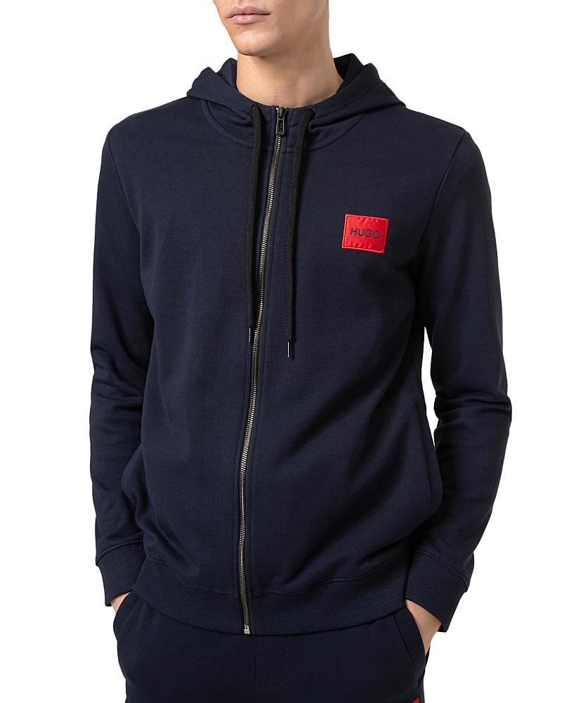 Mens Zip-Through Sweatshirt In Terry Cotton With Logo Patch Product Image