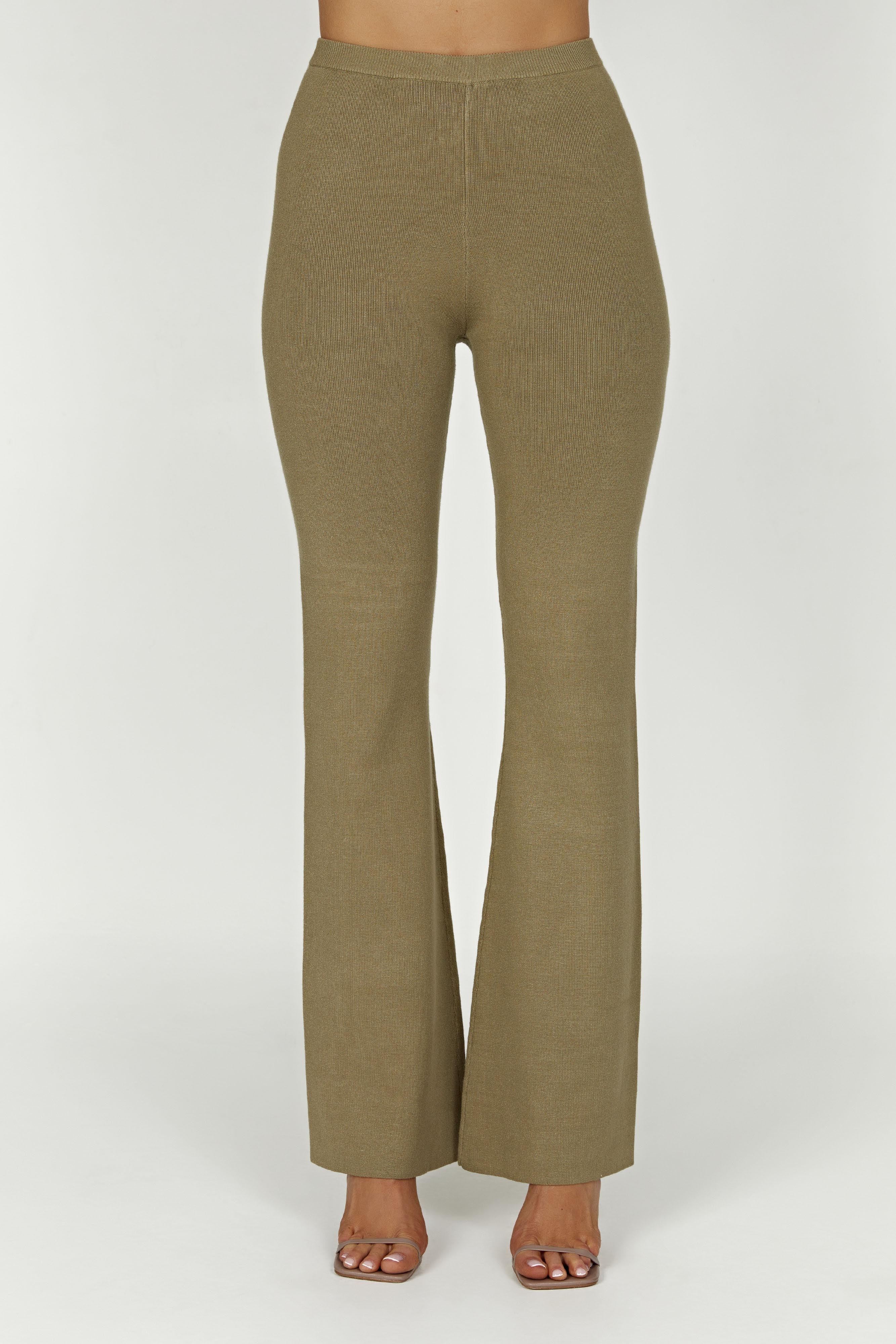 Rosetta Flare Knit Pants - Olive Product Image