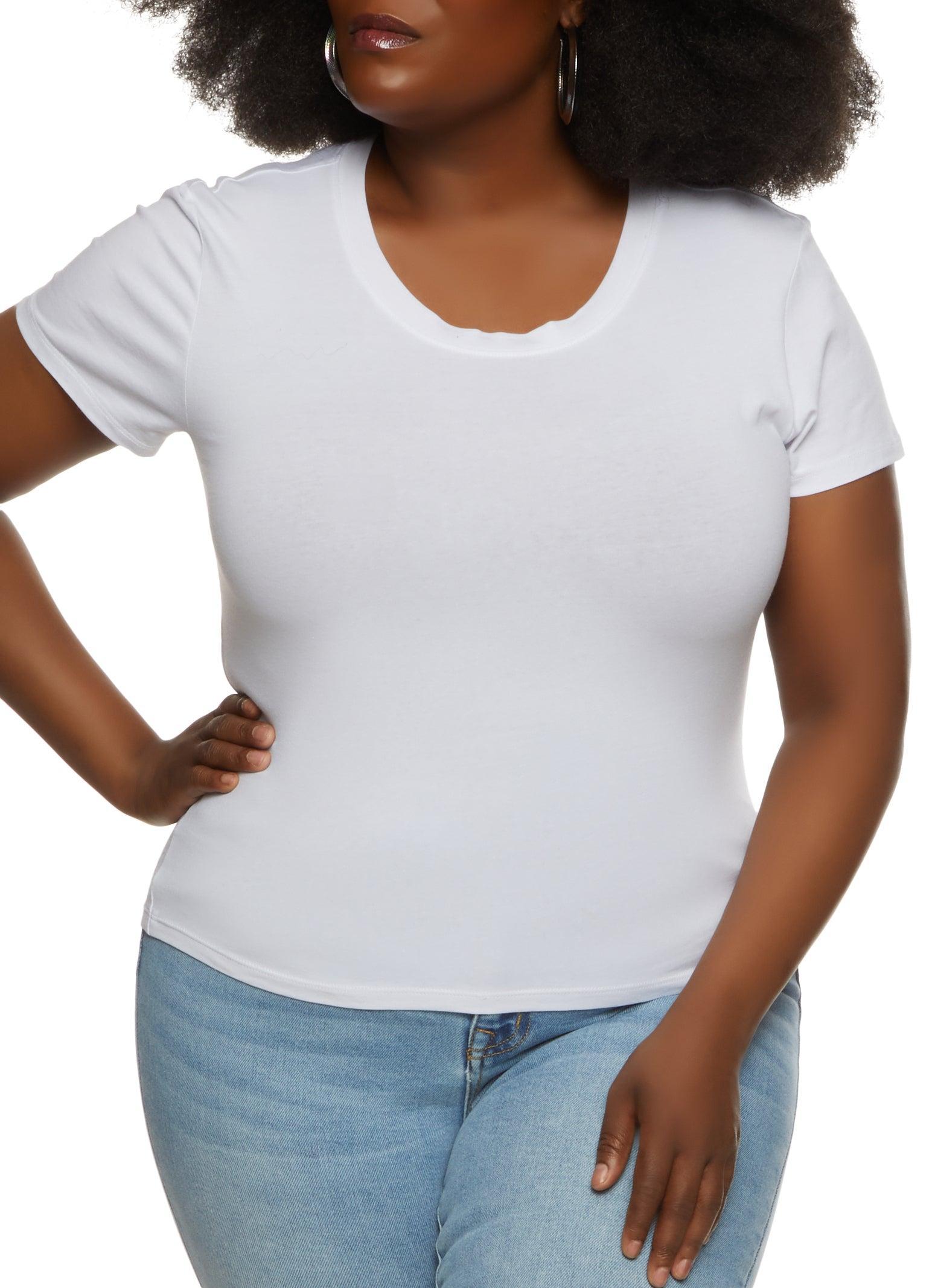 Womens Plus Size Basic Crew Neck T Shirt Product Image