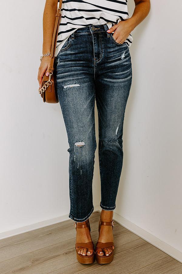 Risen The Hartlen High Waist Distressed Jean in Dark Wash Product Image