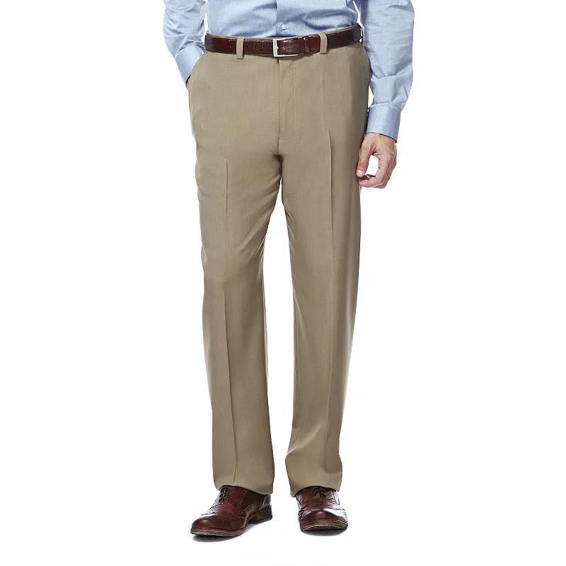 Mens Haggar eCLo Stria Classic-Fit Flat-Front Dress Pants Product Image