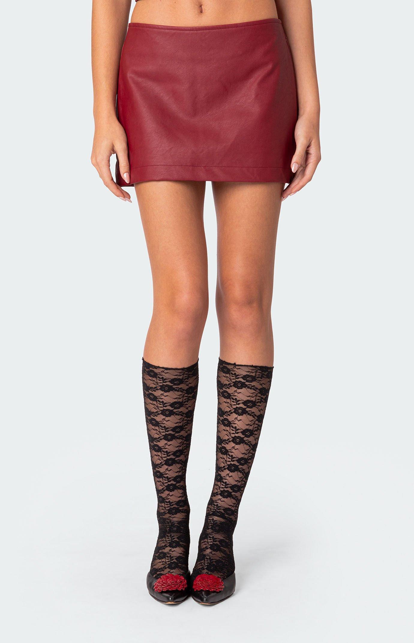 Edikted Women's Aster Faux Leather Mini Skirt Product Image