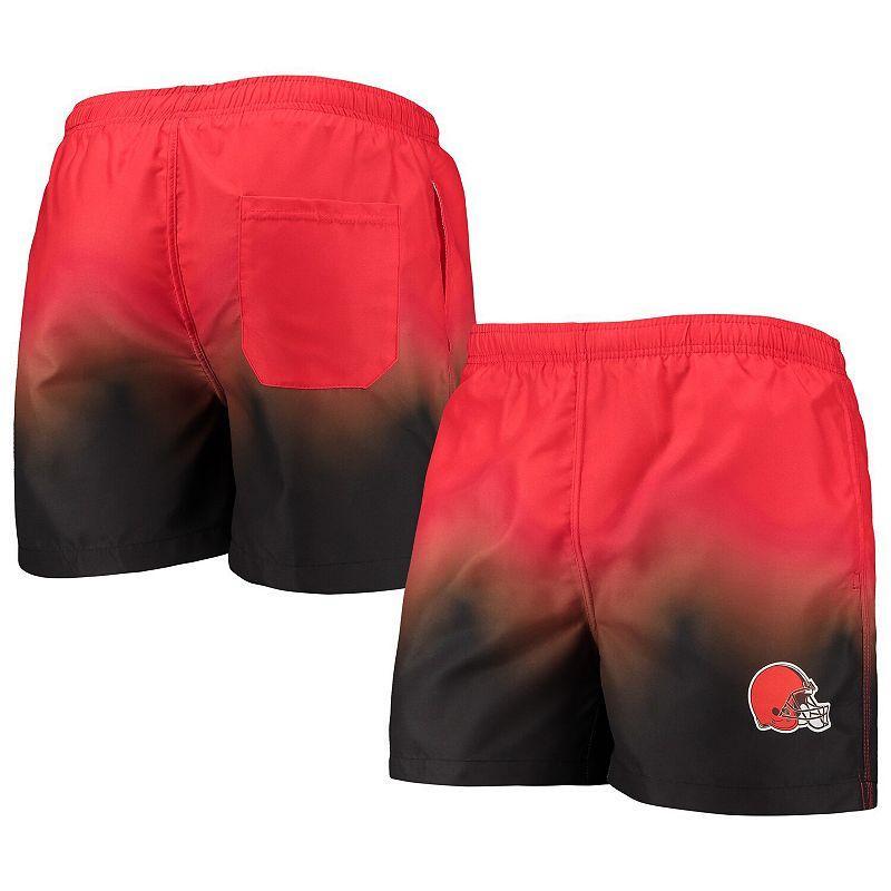 Mens FOCO /Brown Cleveland Browns Dip-Dye Swim Shorts Product Image