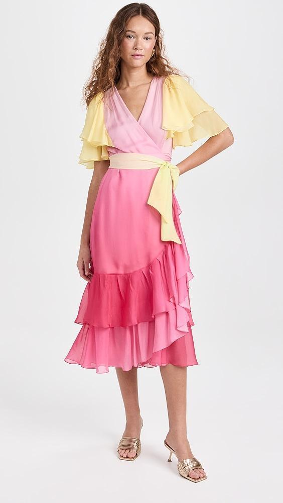 Prabal Gurung Flutter Sleeve Wrap Dress | Shopbop Product Image