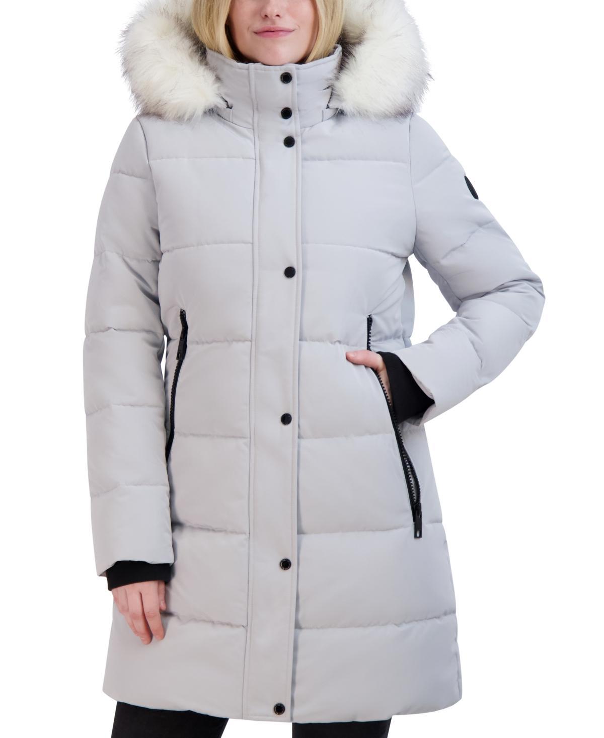 Nautica Womens Faux-Fur-Trim Hooded Puffer Coat Product Image