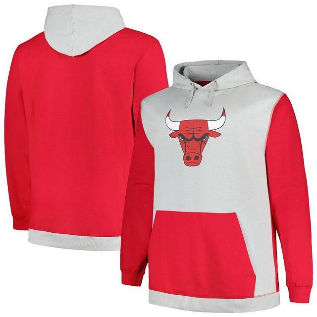 Mens Fanatics Branded /Silver Chicago Bulls Big & Tall Primary Arctic Pullover Hoodie Product Image