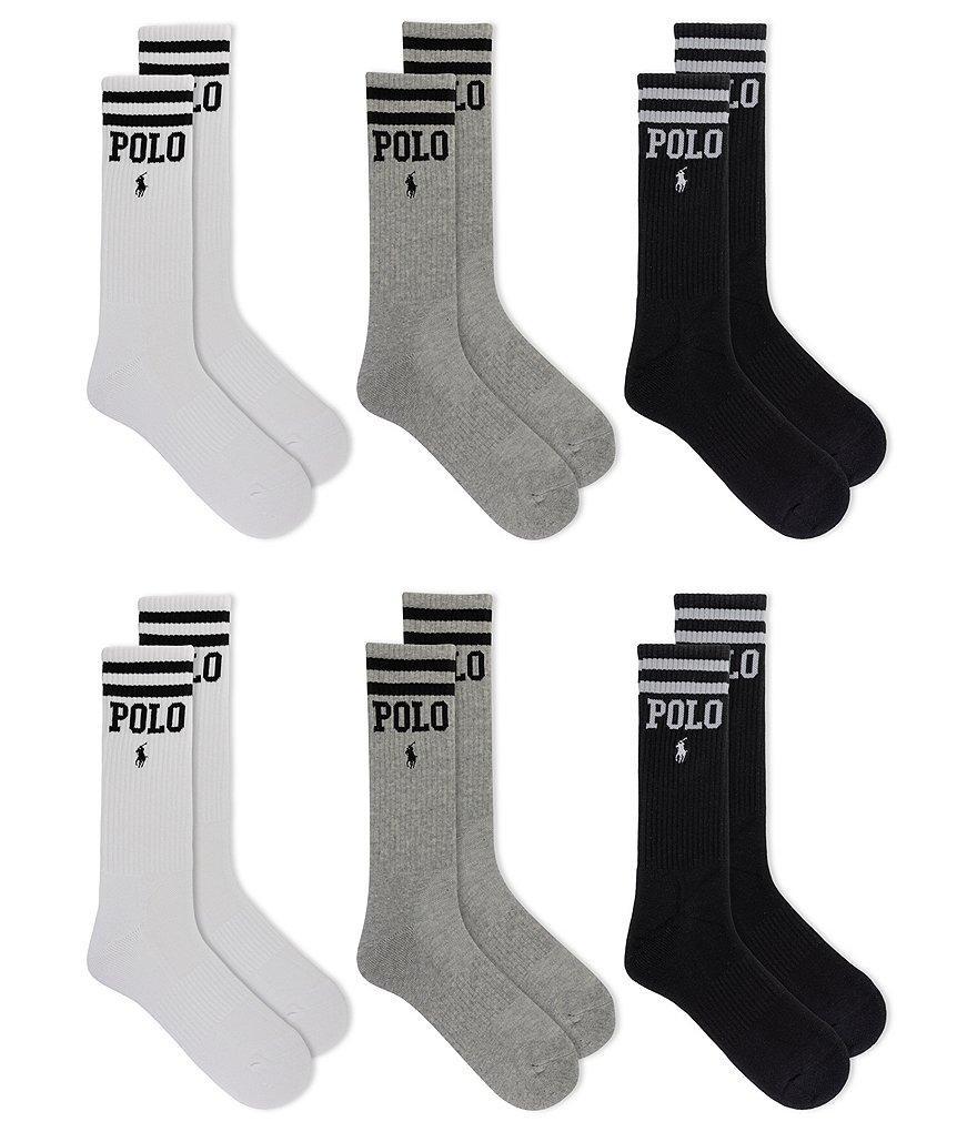 Polo Ralph Lauren Stripe/Logo Crew Socks 6-Pack Product Image