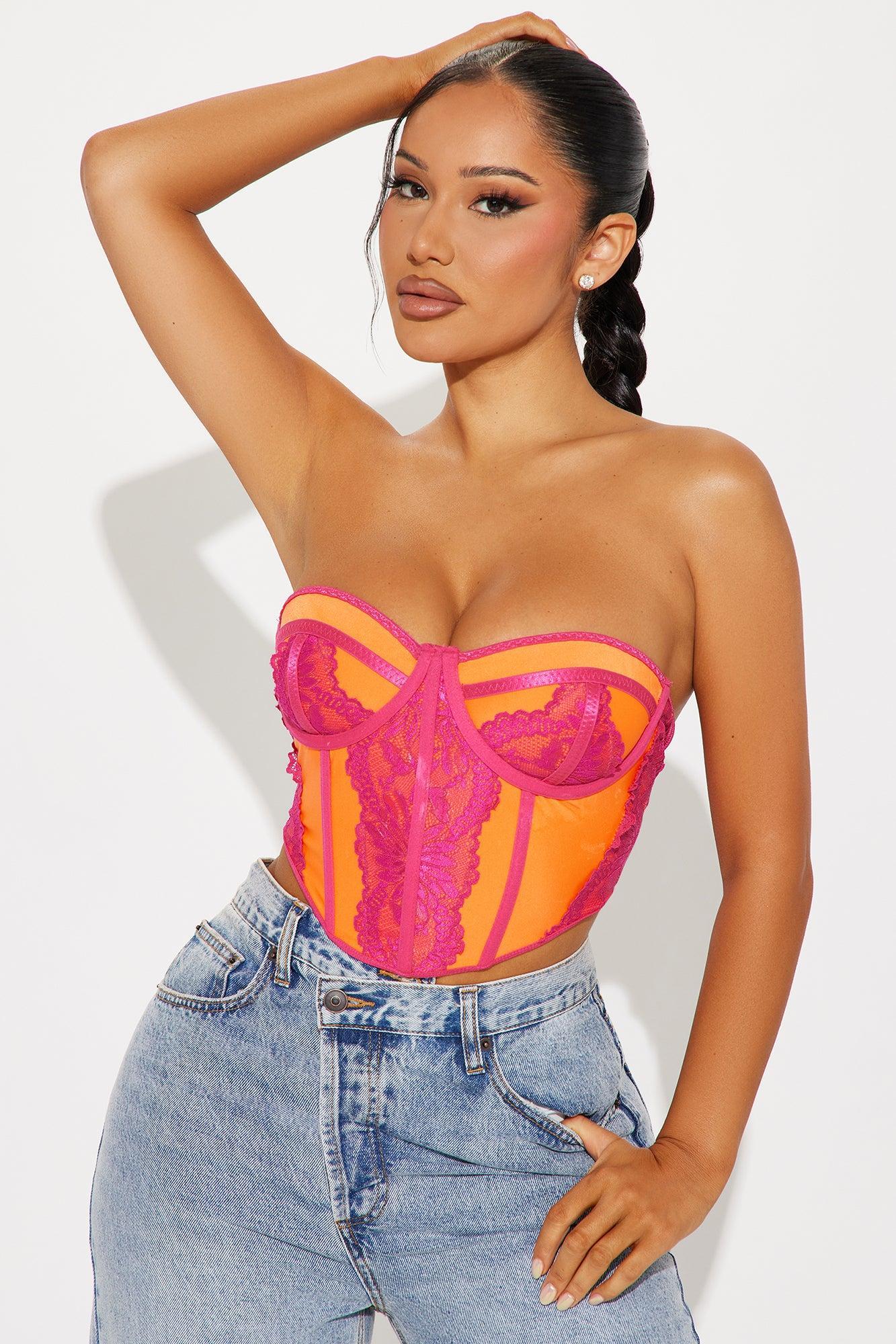 Bailey Corset Top - Orange/combo Product Image