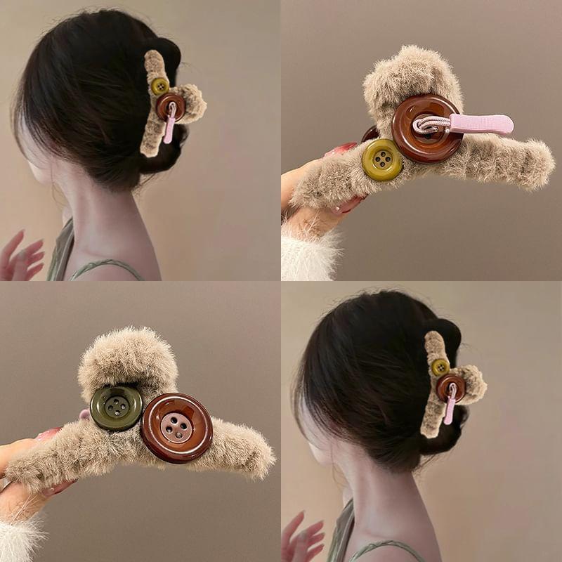 Fluffy Button Hair Claw Product Image