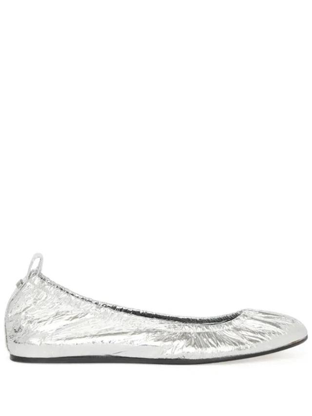 Metallic Flat Ballerina Shoes In 08si Silver Product Image