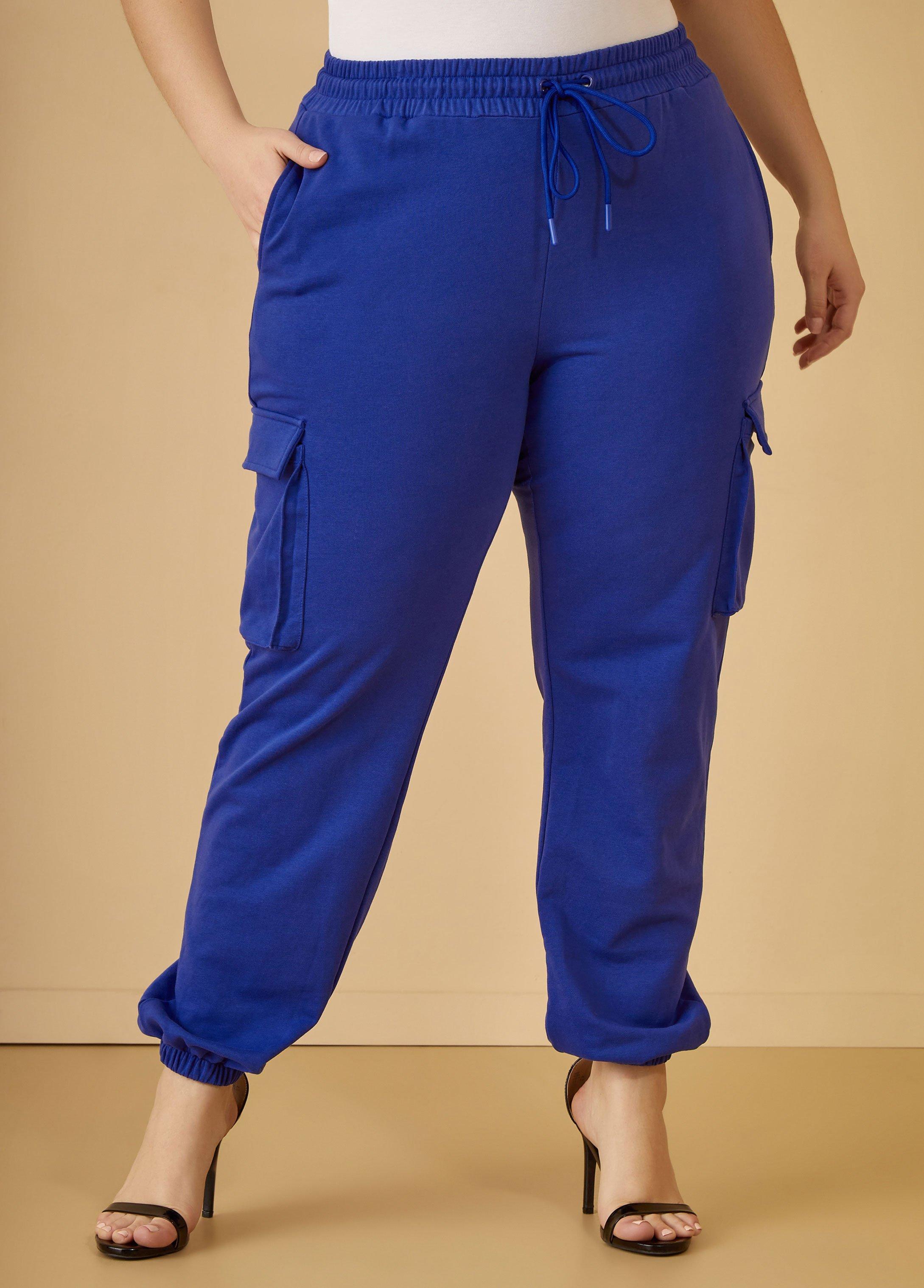 Plus Size Cargo French Terry Joggers Ashley Stewart Product Image