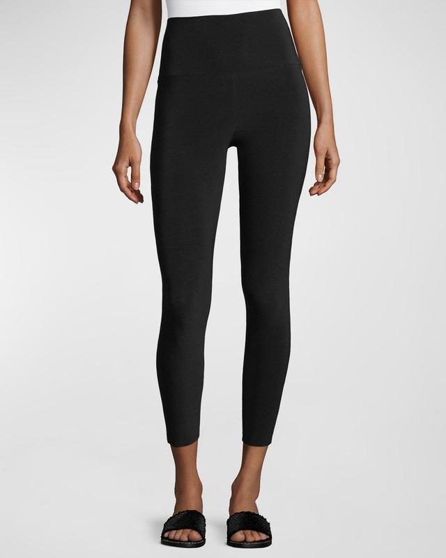 Norma Kamali Cropped Leggings (Black) Women's Casual Pants Product Image