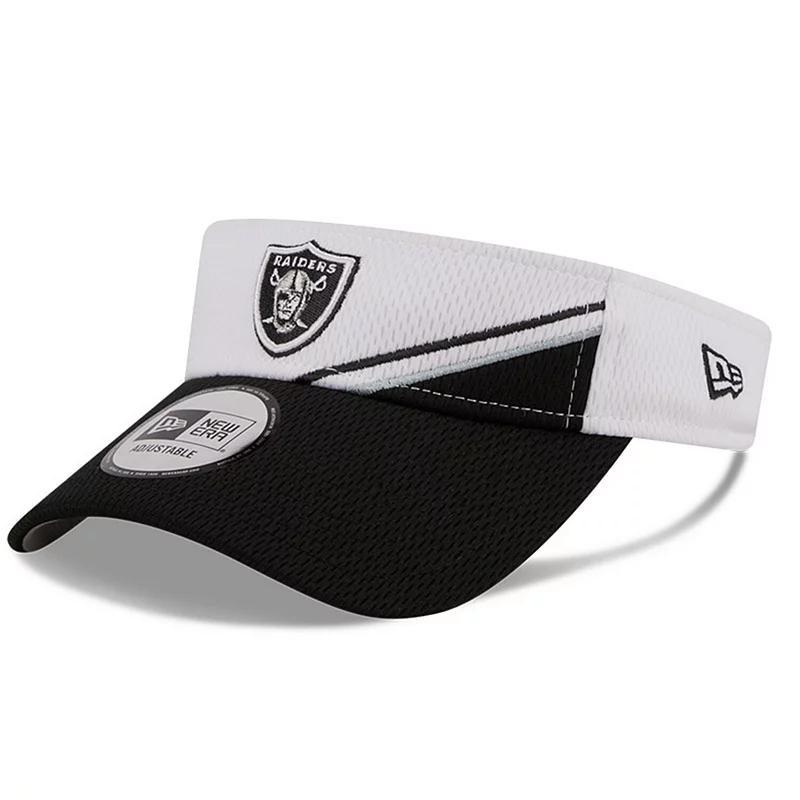 Mens New Era White/Black Las Vegas Raiders 2023 Sideline Adjustable Visor Product Image