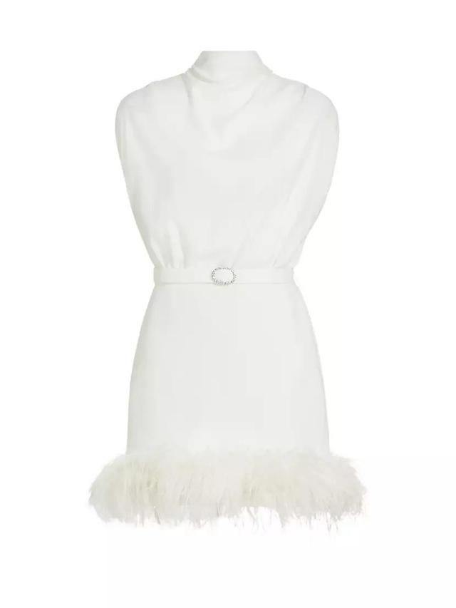 Sullivan Feather-Trimmed Belted Minidress Product Image