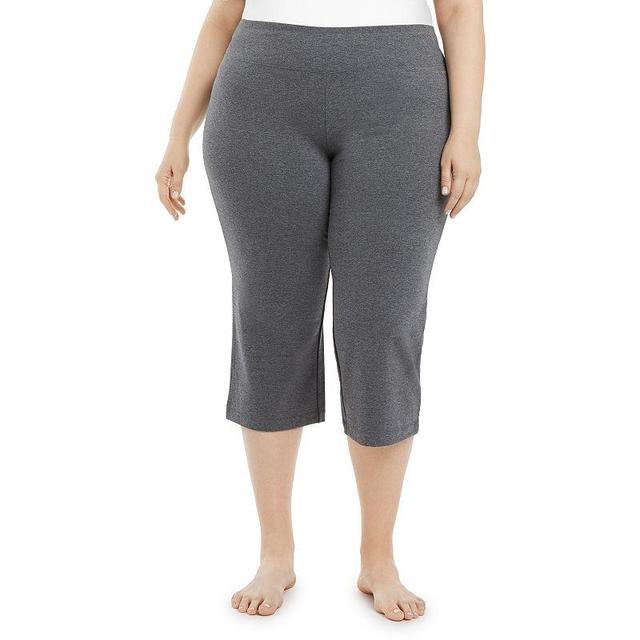 Plus Size Jockey Sport Slim Flare Capris, Womens Grey Product Image