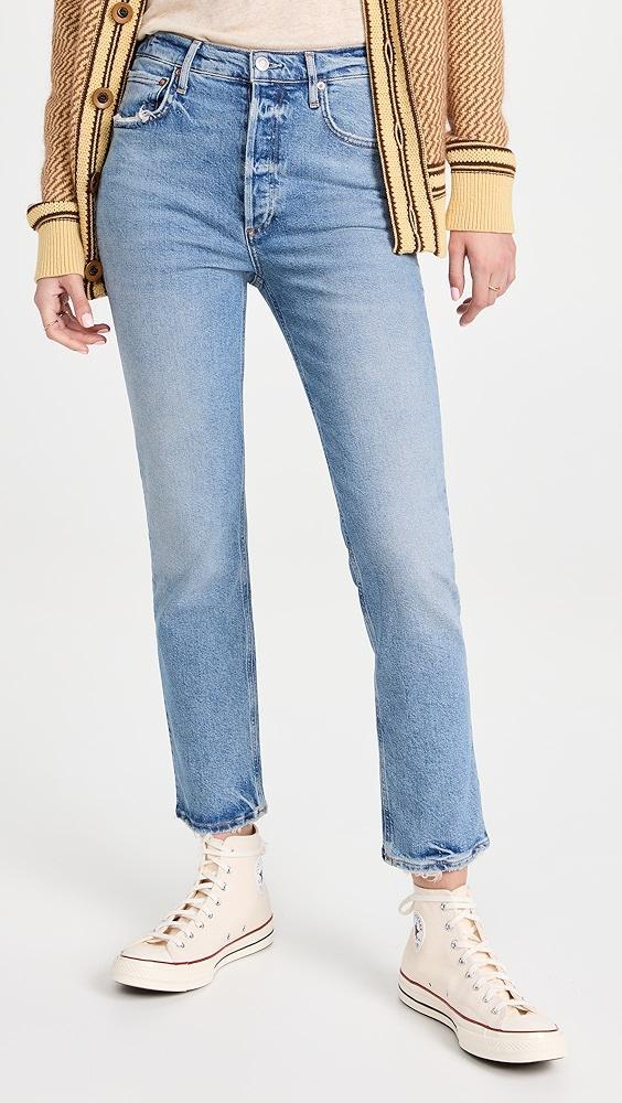 AGOLDE Riley Long High Rise Straight Jeans | Shopbop Product Image