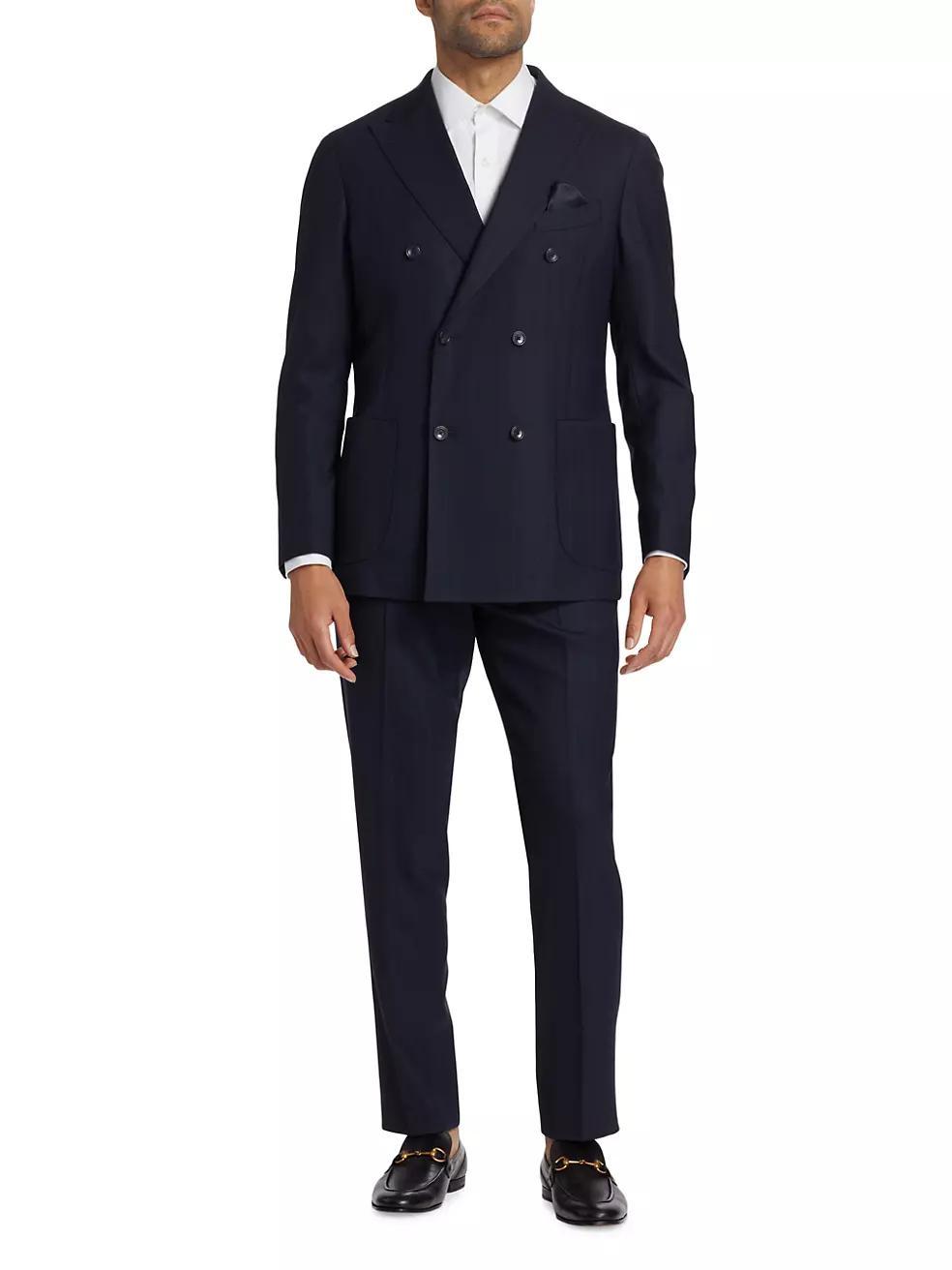 COLLECTION Pinstriped Wool Suit Pants Product Image