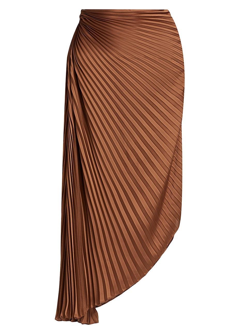 Womens Odelia Asymmetric Pleated Skirt Product Image