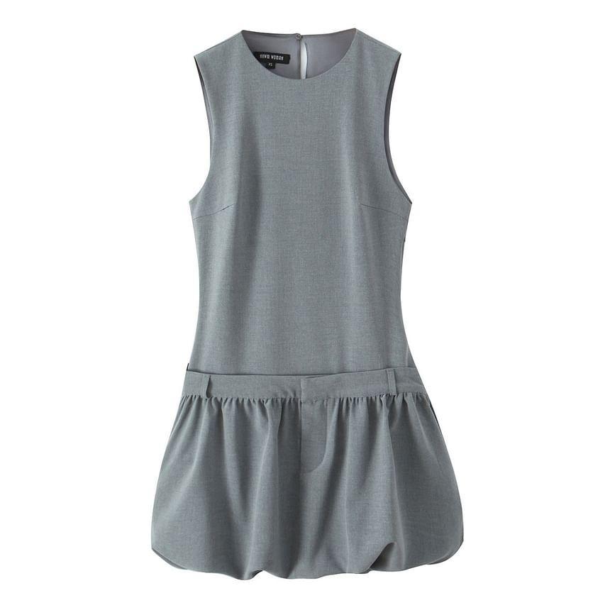 Sleeveless Plain Mini A-Line Dress Product Image