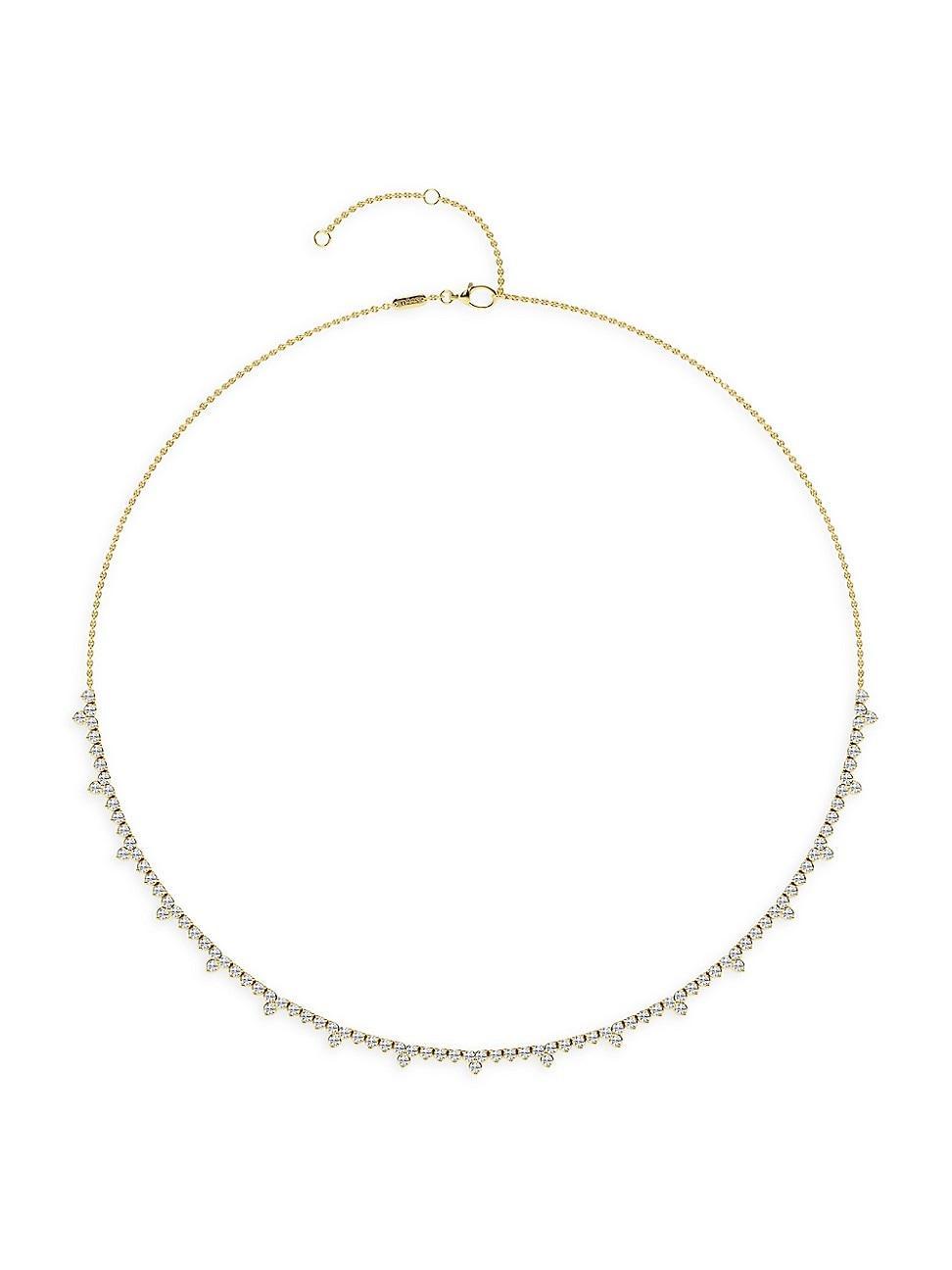 Womens Romancing 14K Yellow Gold & 3.00 TCW Lab-Grown Diamond Riviera Necklace Product Image