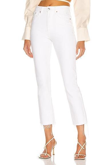 GRLFRND Karolina High Rise Straight Crop in Brentwood - White. Size 25 (also in 26, 23, 24, 28, 29, 30, 31, 32). Product Image