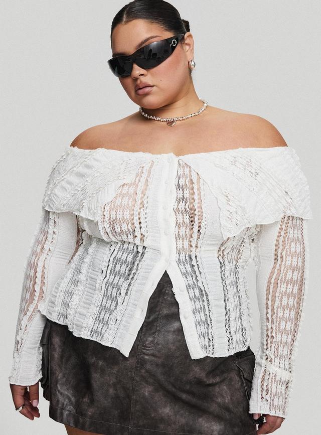 Lisbeth Off The Shoulder Top White Curve Product Image