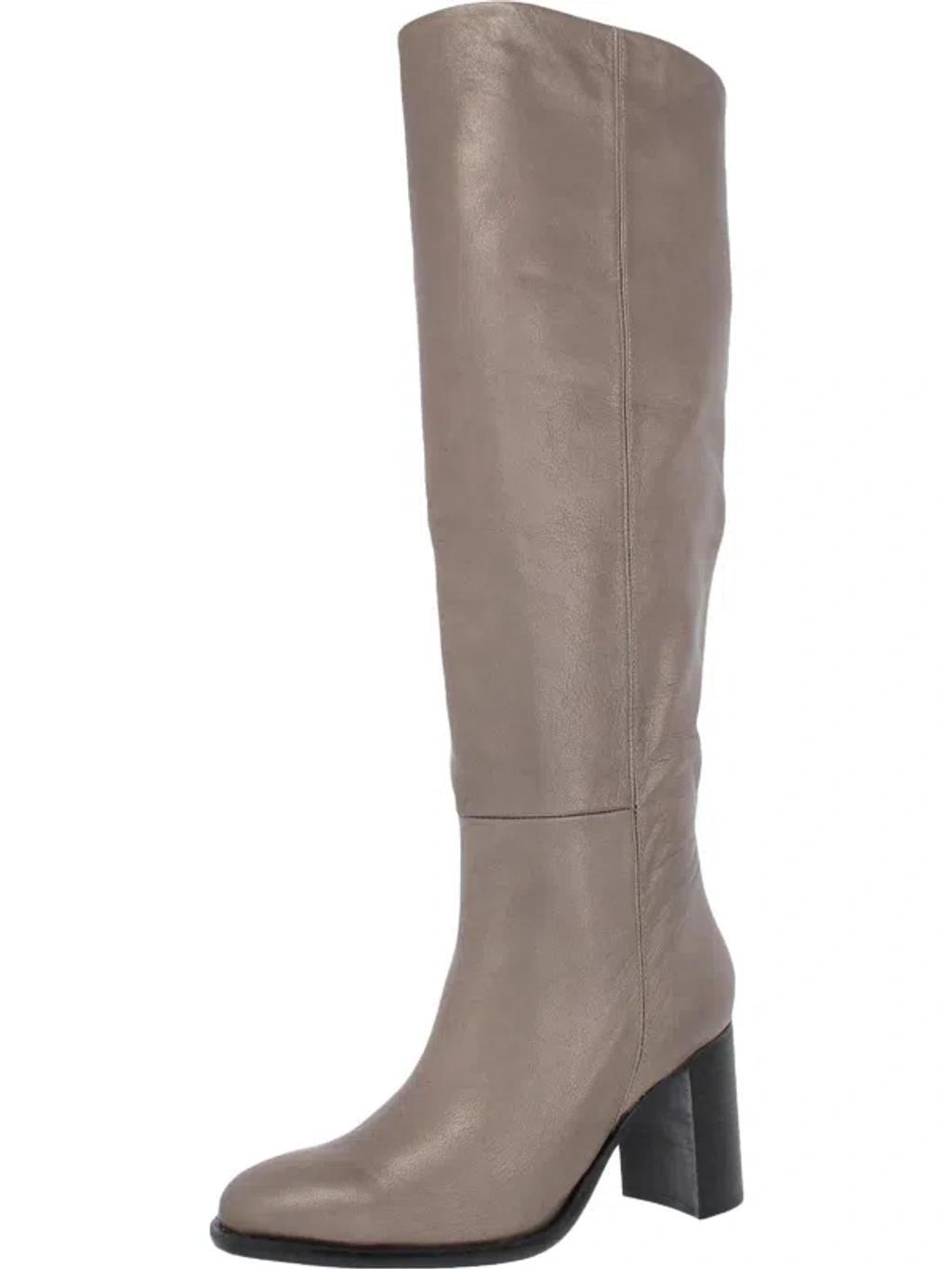 Grayson Womens Leather Round Toe Knee-high Boots In Grey product image