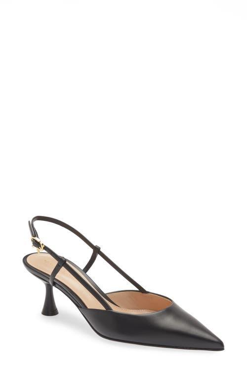 Gianvito Rossi Vitello Kitten Heel Slingback Pointed Toe Pump Product Image