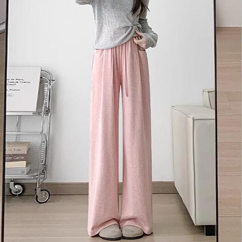 Maternity Mid Rise Striped Wide Leg Pants Product Image