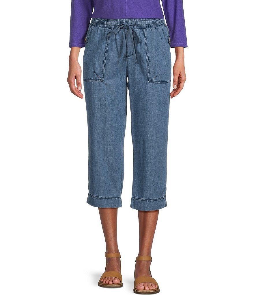 Westbound The ISLAND Crop Pull-On Mid Rise Wide Leg Drawstring Waist Pants Product Image