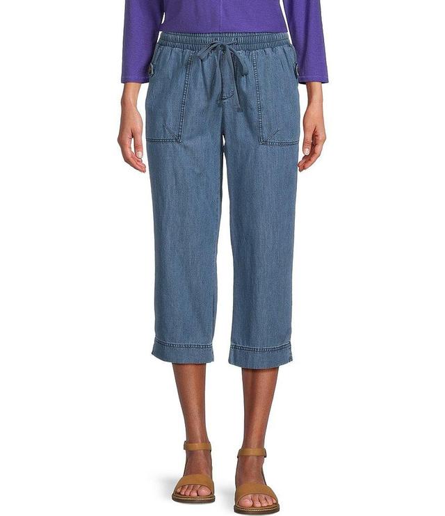 Westbound The ISLAND Crop Pull-On Mid Rise Wide Leg Drawstring Waist Jeans Product Image