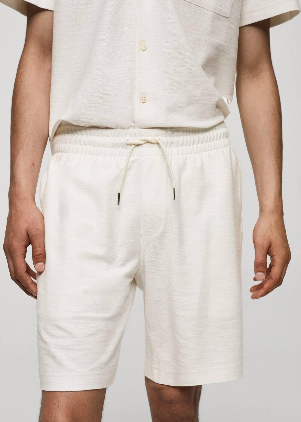 Mango Mens Drawstring Cotton Shorts Product Image