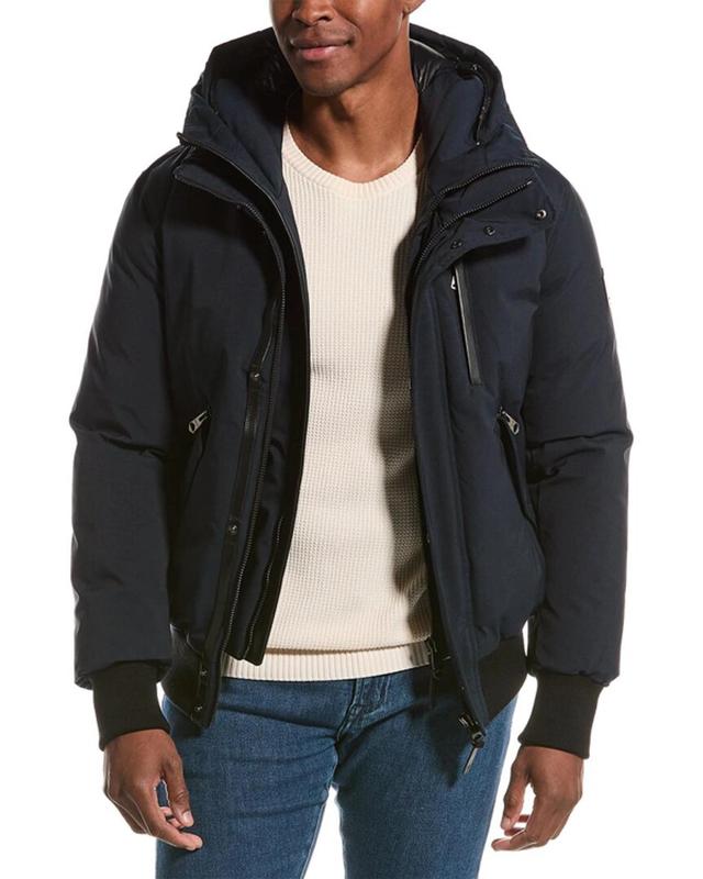 Dixon Leather-trim Down Bomber Jacket In Black Product Image