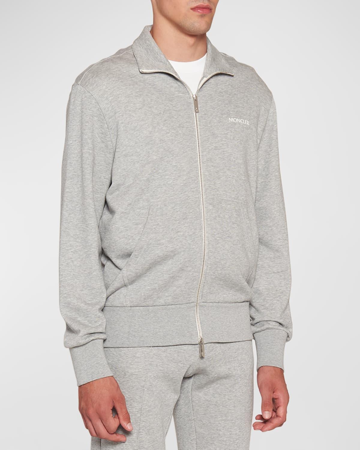 MONCLER Zip Front Sweatshirt In Light Gray Product Image