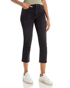 AGOLDE Riley High-Rise Straight Crop Jeans By AGOLDE in Black Size 29 Product Image