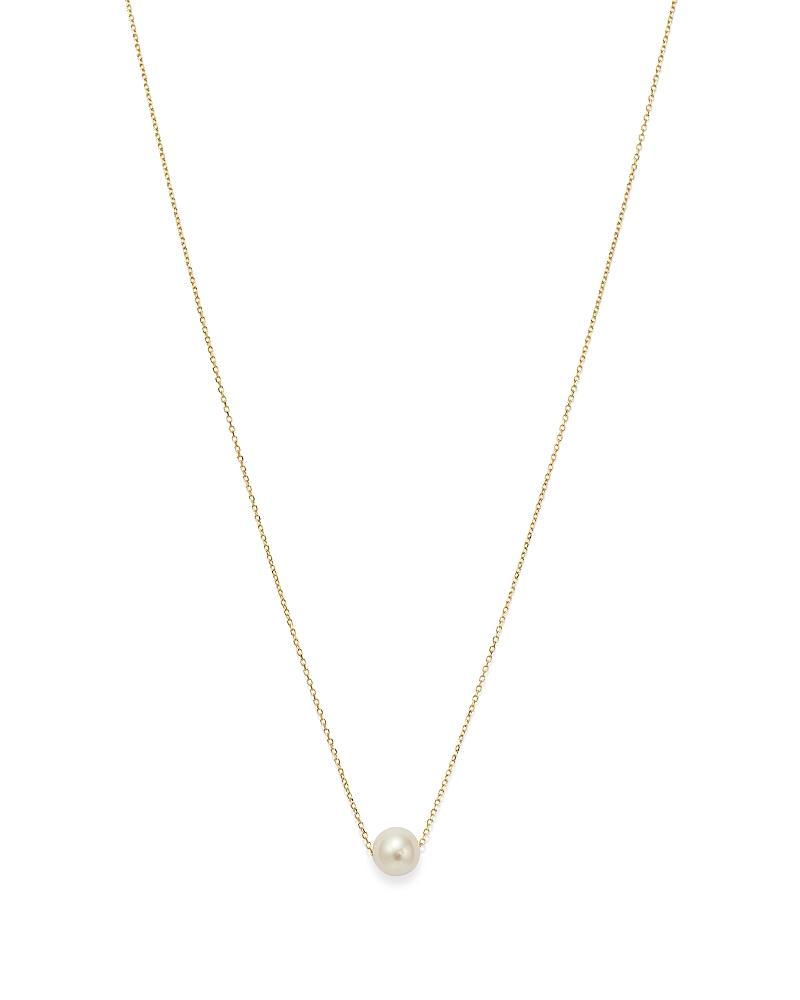 Moon & Meadow 14K Yellow Gold Cultured Freshwater Pearl Solitaire Necklace, 18 Product Image