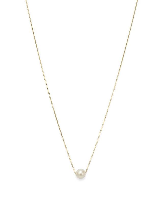 Moon & Meadow 14K Yellow Gold Cultured Freshwater Pearl Solitaire Necklace, 18 Product Image